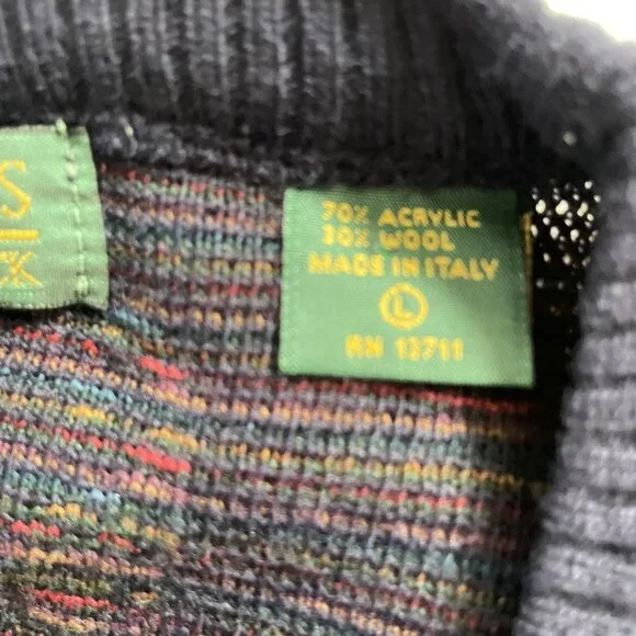 Vintage 80s Italy Made Sweater Paisley Print Acrylic Wool Mens Size L u - Picture 6 of 7